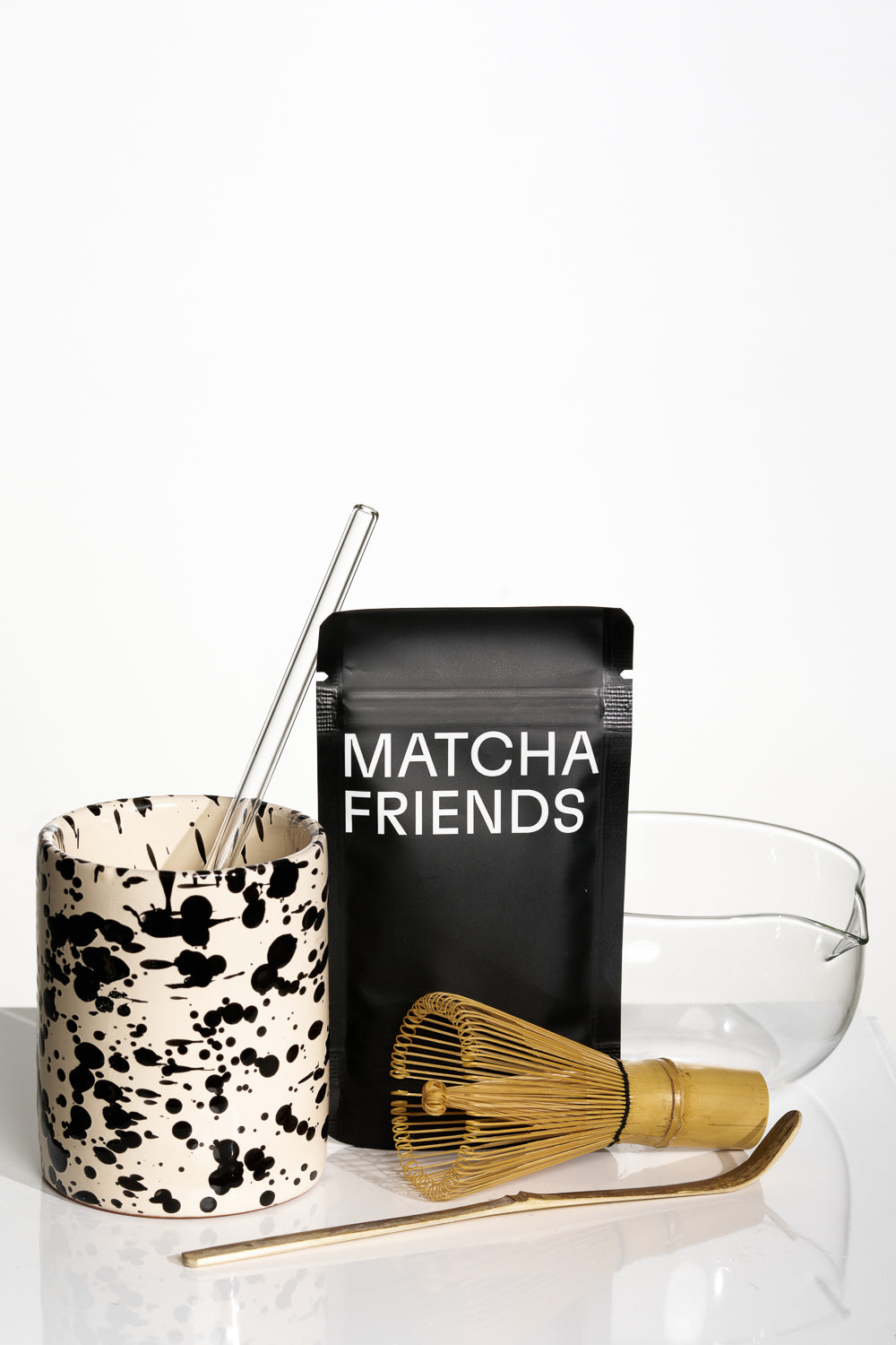Matcha Set mit Ceremonial Matcha, Chasen, Lössel, Schale und Tasse